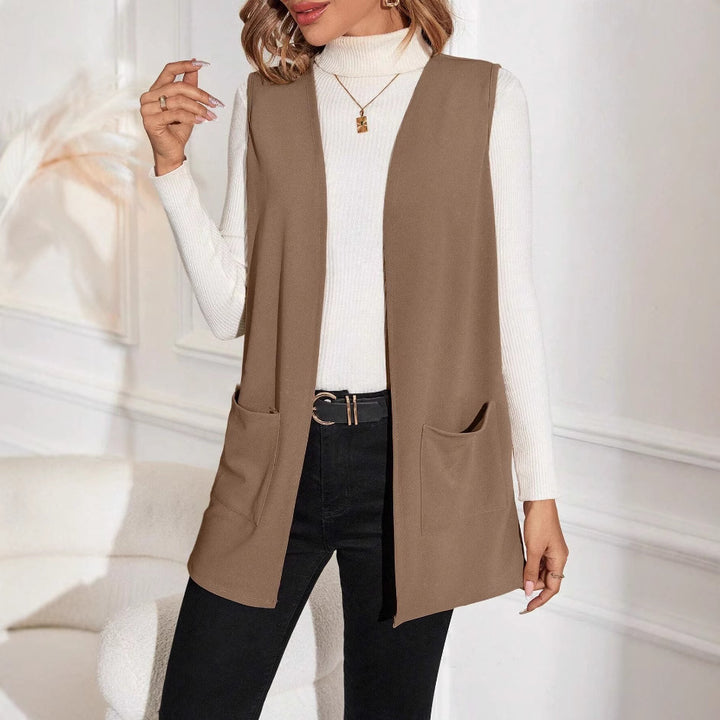 Gilet long réversible pour femmes avec poches Levoire