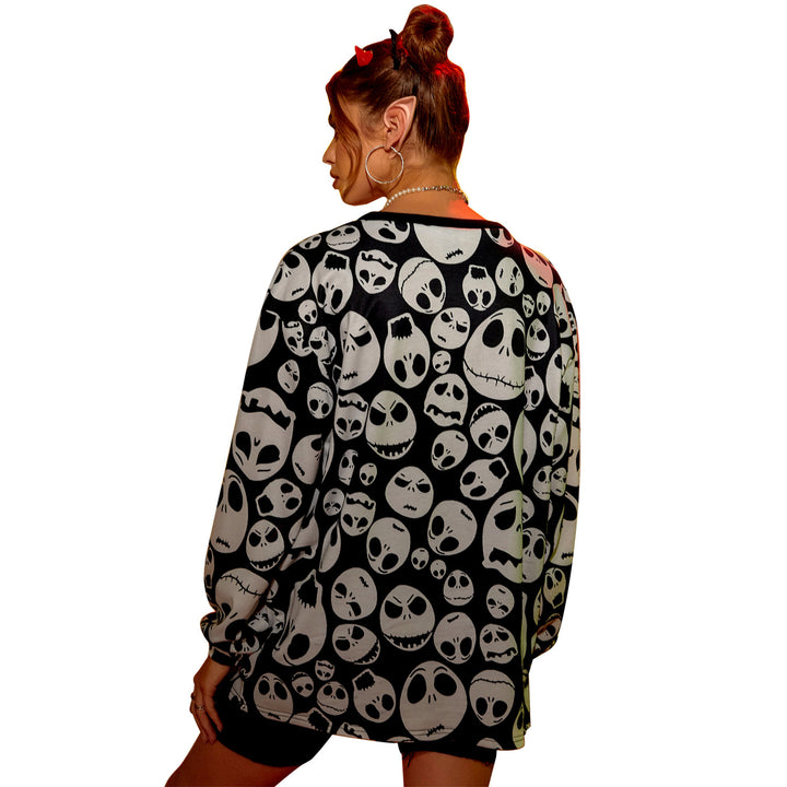 Sweatshirt surdimensionné pour femmes avec un design de crâne unique Levoire