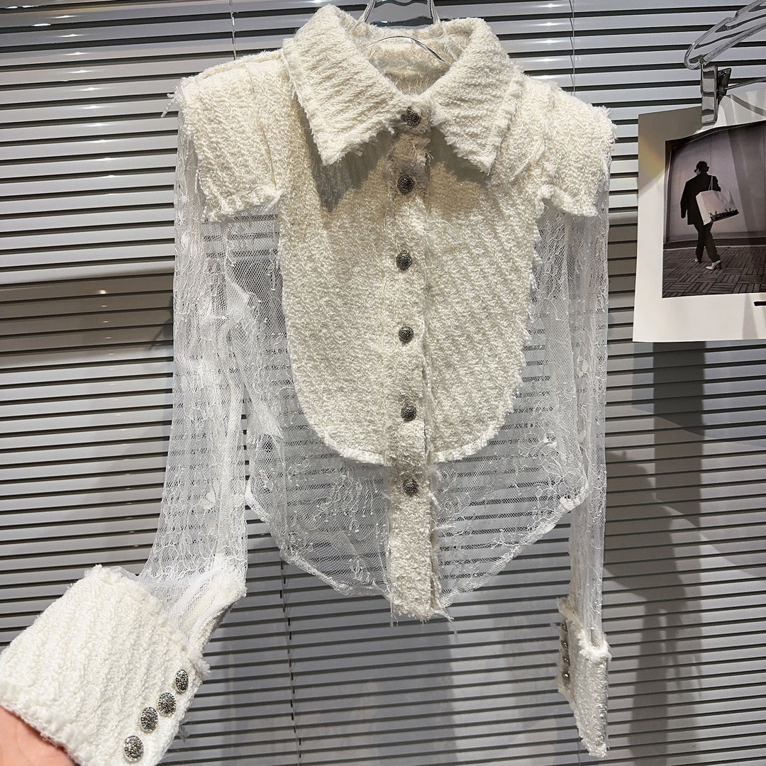 Levoire | Chemise Socialite Avec Détails En Dentelle Pour Une Tenue Élégante