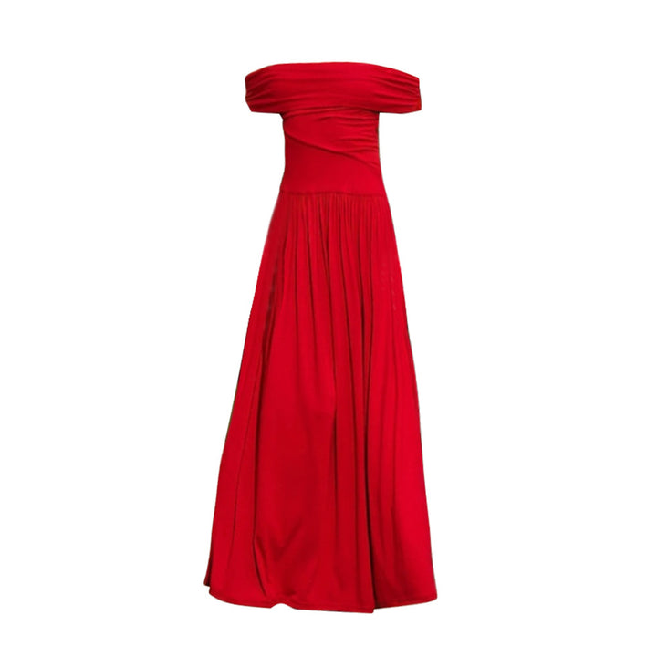 Robe maxi femme avec design épaules dénudées et effet élégant drapé Levoire