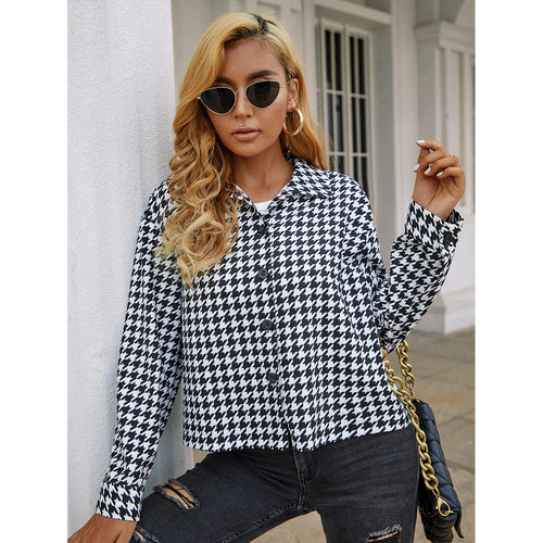 Blouse pour femmes élégante avec un motif pied-de-poule classique Levoire