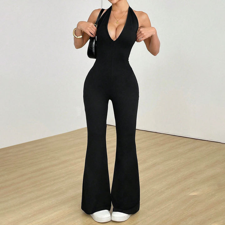 Combinaison pour femme avec décolleté en V profond et jambe large Levoire