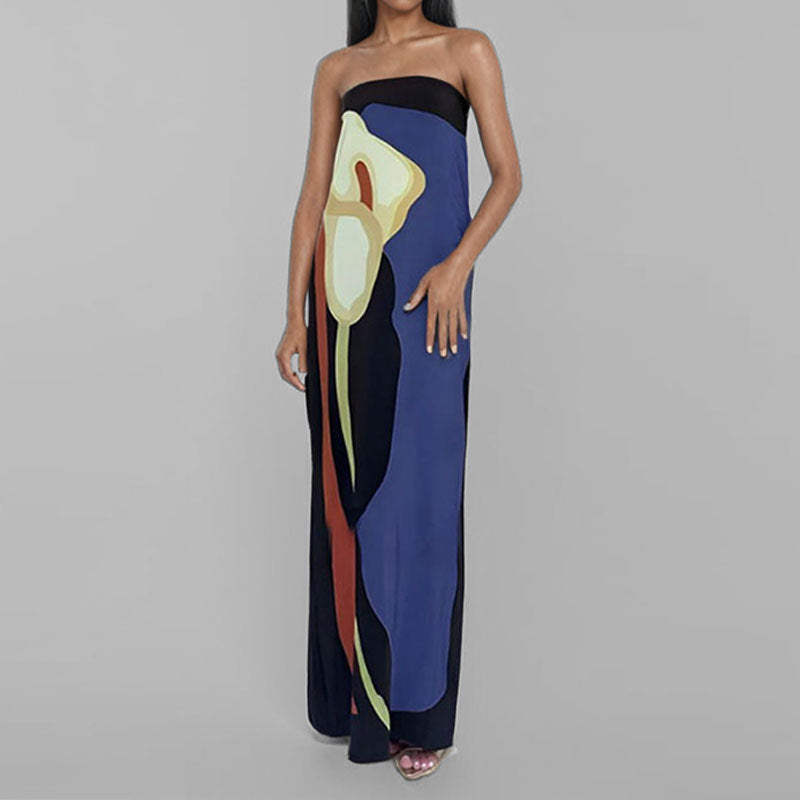 Robe maxi pour femmes dans le style art moderne Levoire