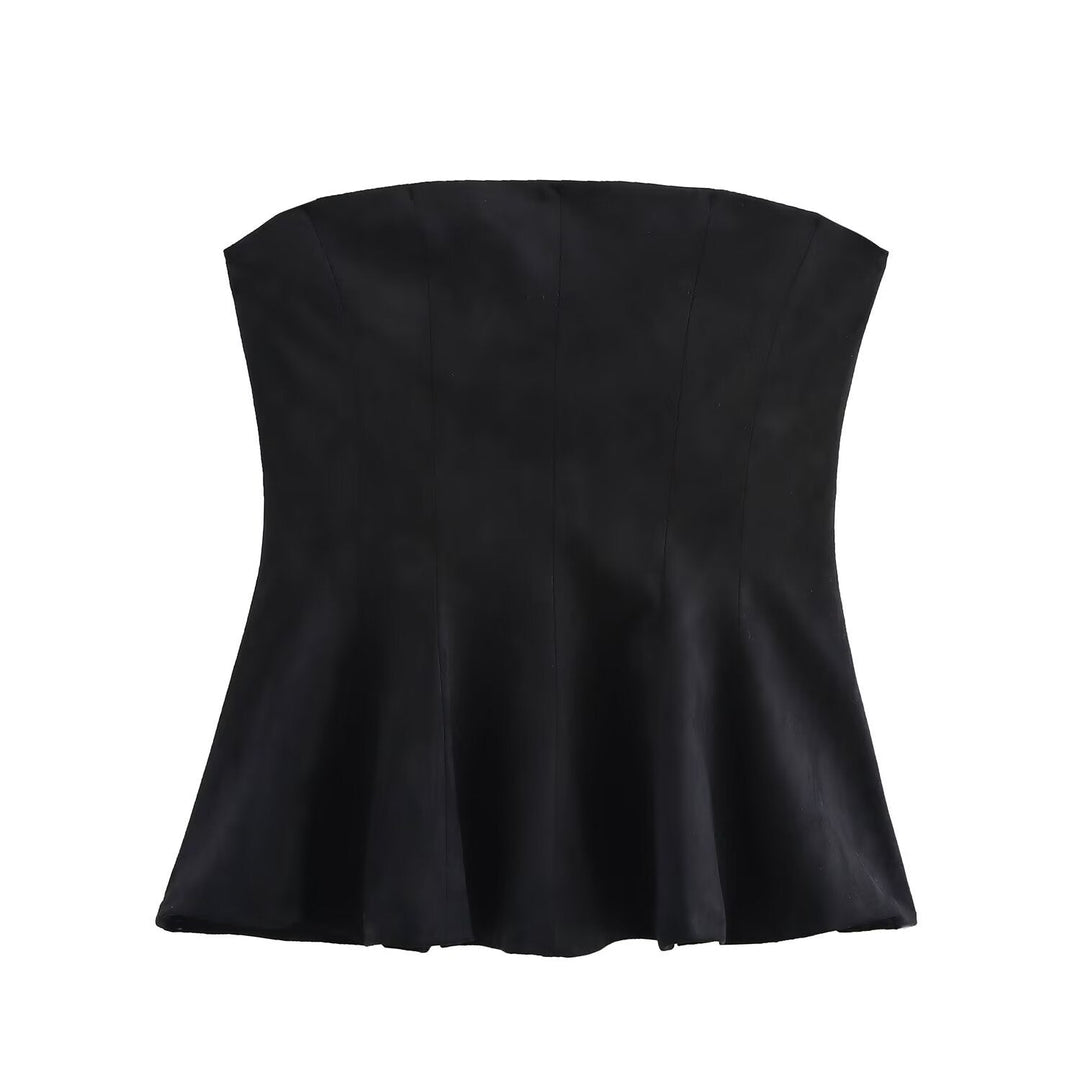 Levoire | Ensemble de Top Tube Polyvalent Sans Bretelles Jupe Mini noir