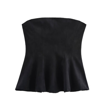 Levoire | Ensemble de Top Tube Polyvalent Sans Bretelles Jupe Mini noir