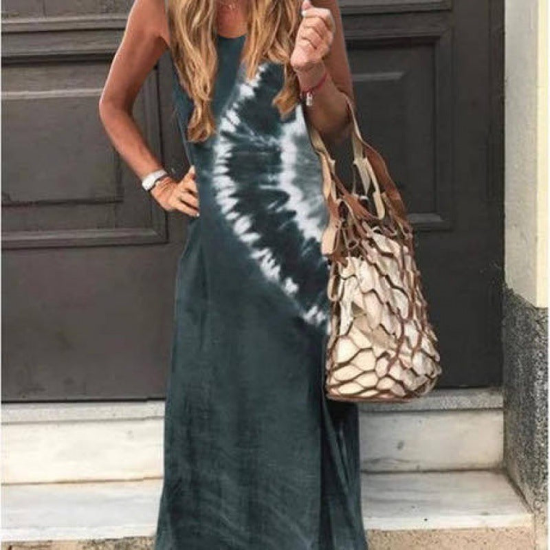 Robe maxi femme avec un design tie-dye moderne et une coupe décontractée Levoire