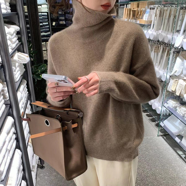 Pull à col roulé confortable pour femme en fine laine Levoire