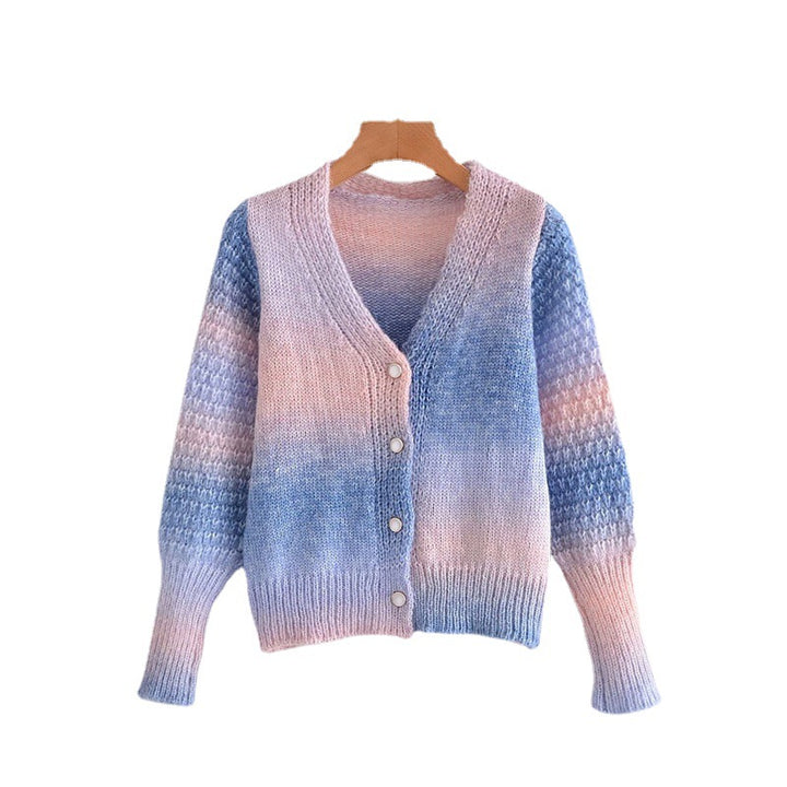Cardigan pour femmes avec dégradé coloré et transitions douces Levoire