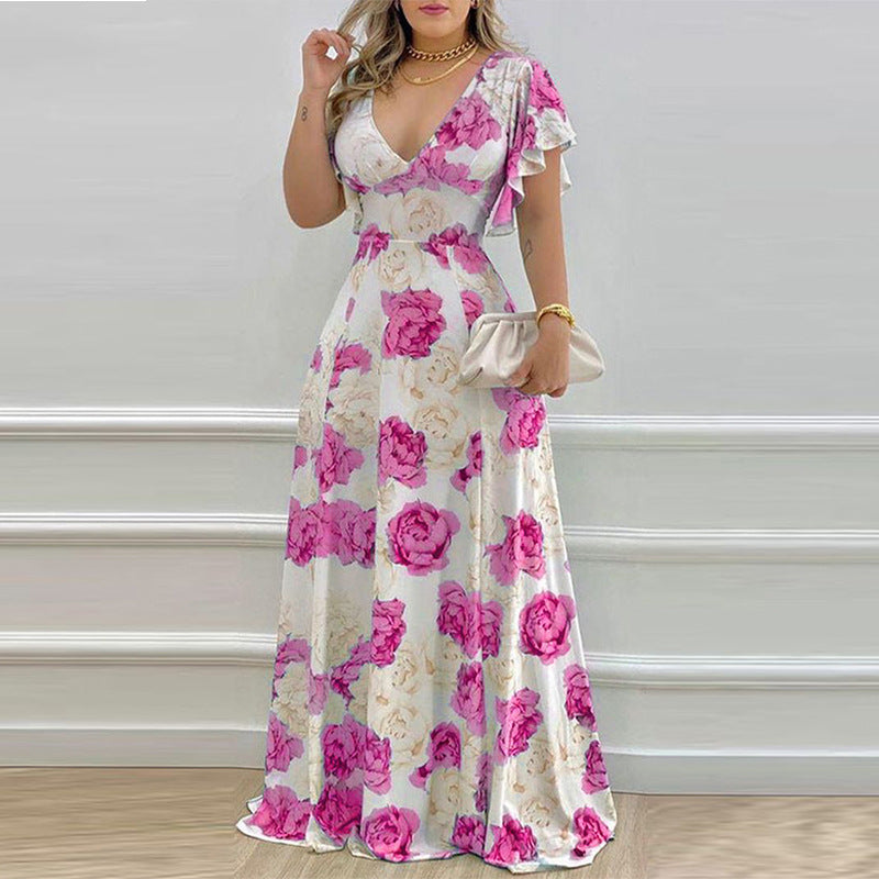 Robe maxi femme avec motif floral romantique Levoire