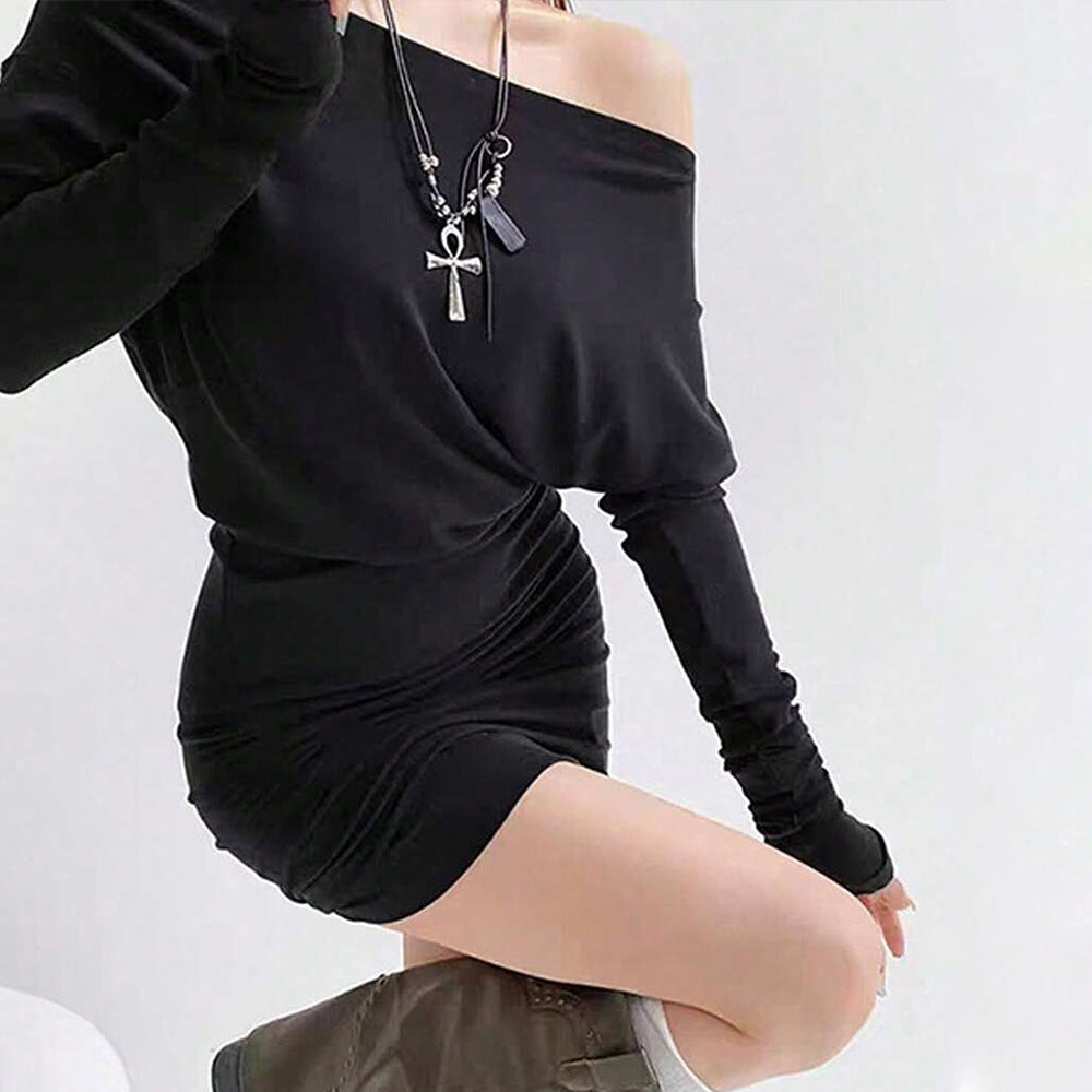 Robe mini décontractée à une épaule pour femmes avec coupe fluide Levoire