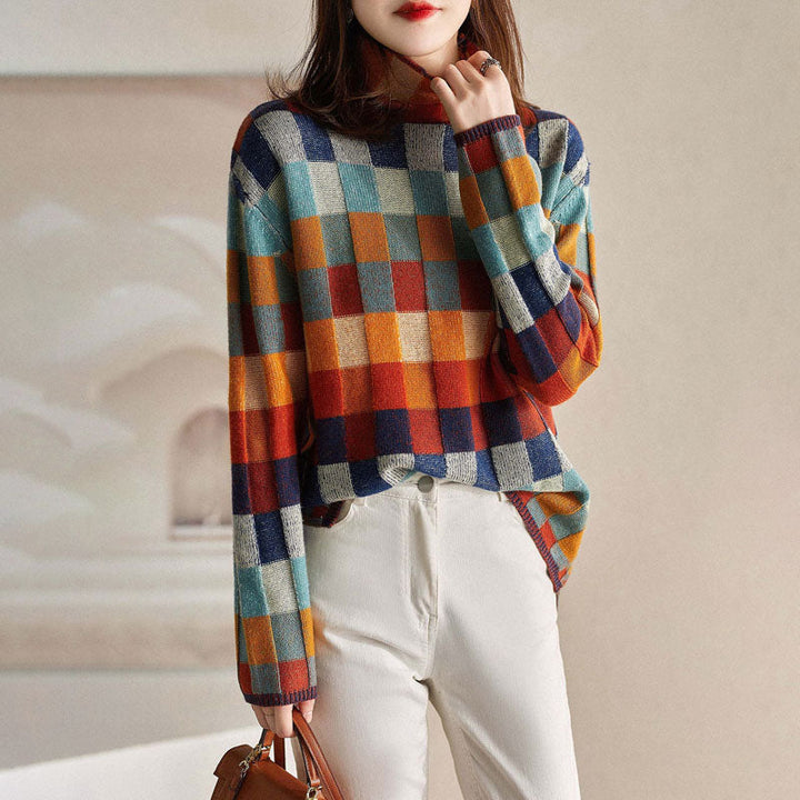 Levoire | En Tricot À Carreaux Colorés