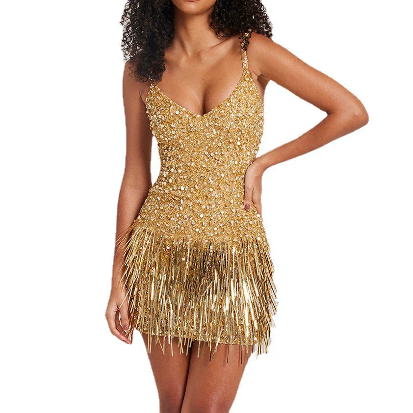 Levoire | Robe À Franges Paillettes Slip