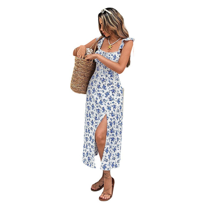 Robe maxi femme avec design floral et fente latérale Levoire