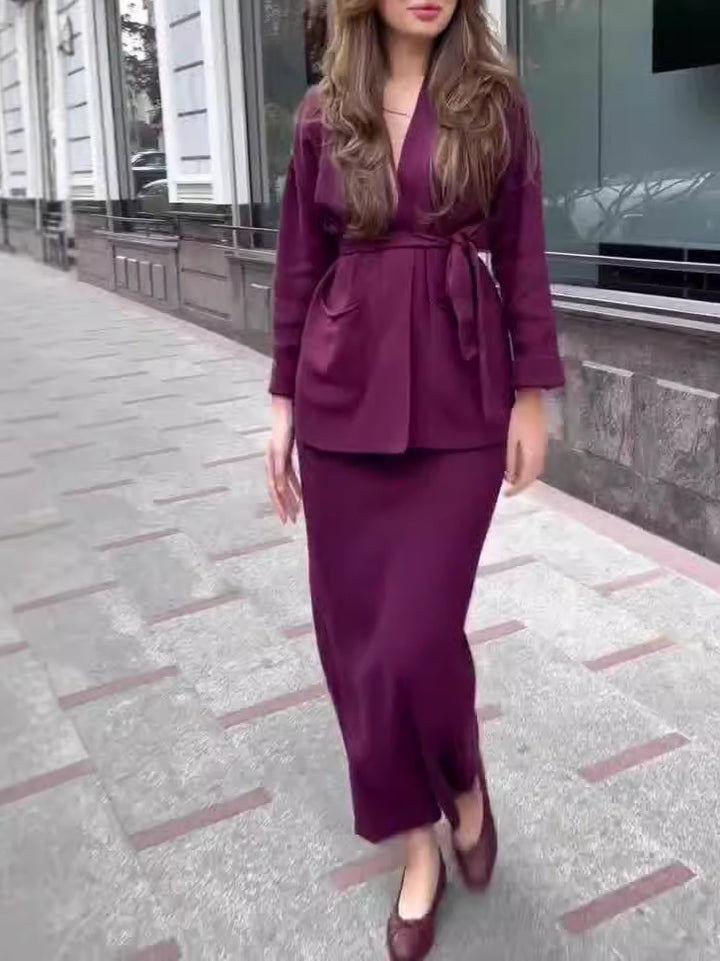 Robe crayon élégante pour femme avec veste blazer chic et poches pratiques Levoire