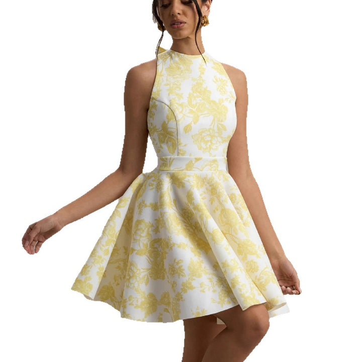 Robe mini de fête pour femmes avec jupe évasée et découpes sophistiquées Levoire