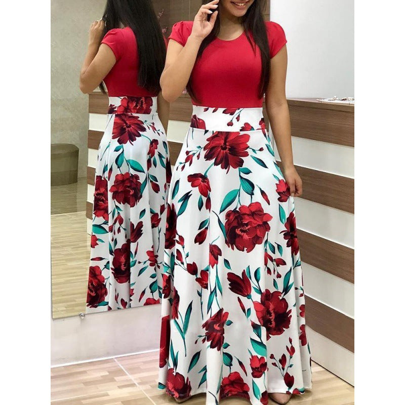 Jupe maxi pour femmes avec motifs floraux et taille élastique Levoire