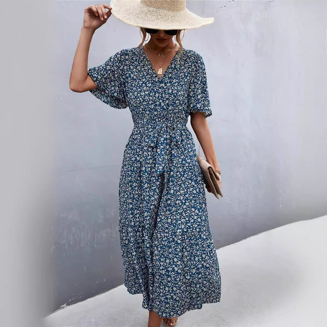 Robe midi femme avec motif floral et lien de taille ajustable Levoire