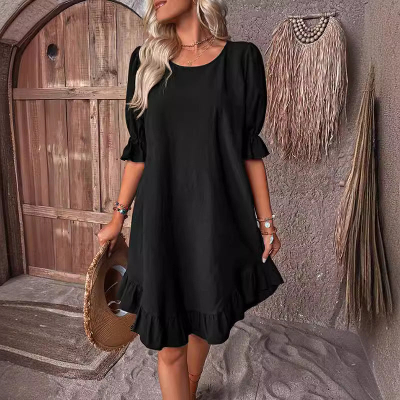 Levoire | Swing ¾-manches Encolure ronde Robe claire