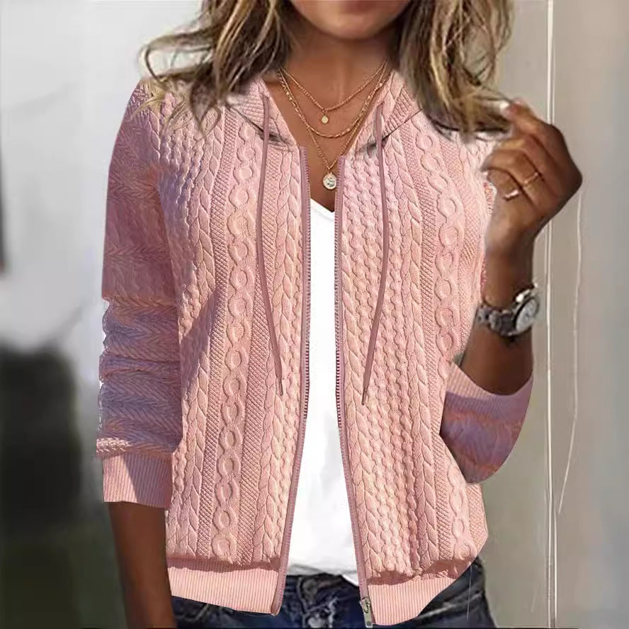 Cardigan femme avec capuche et motif texturé Levoire