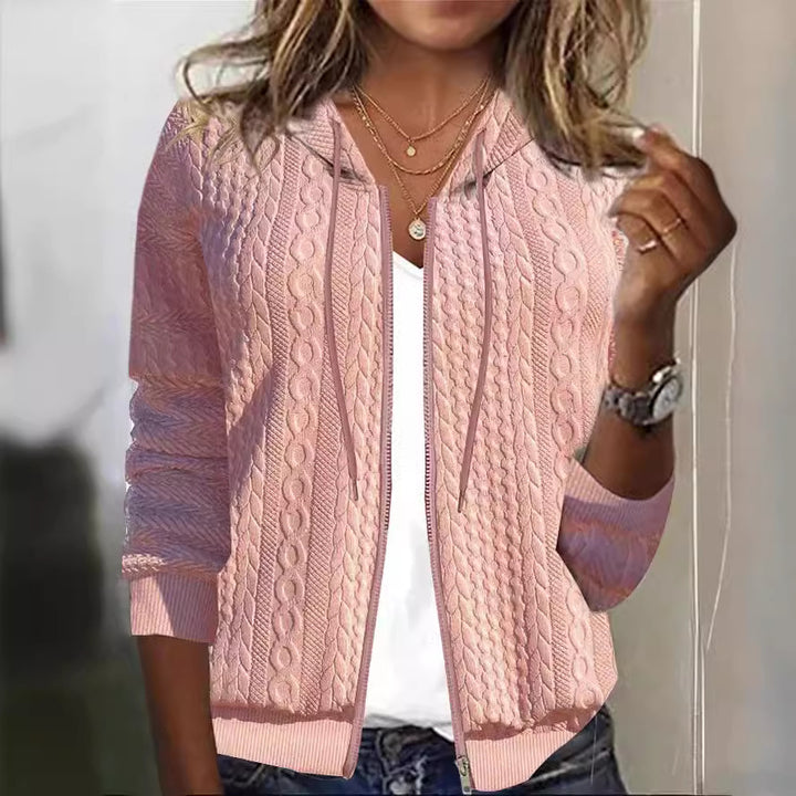 Cardigan femme avec capuche et motif texturé Levoire