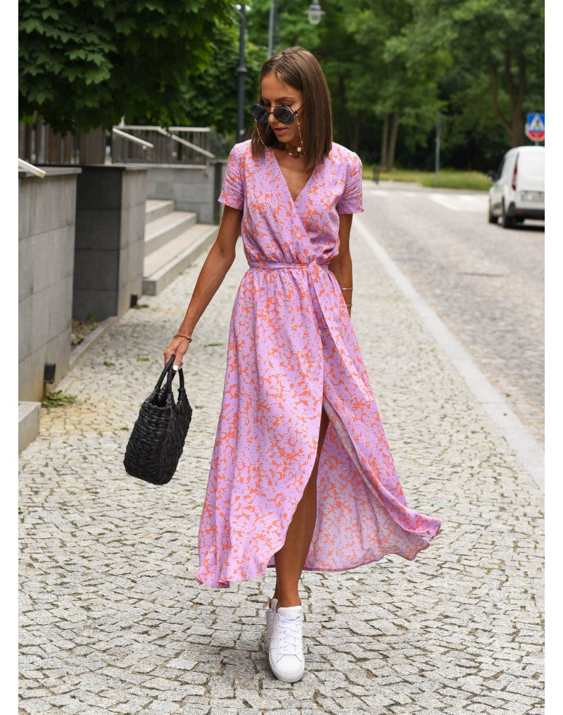 Levoire | Robe Maxi Vivante Avec Motif Floral Rose clair
