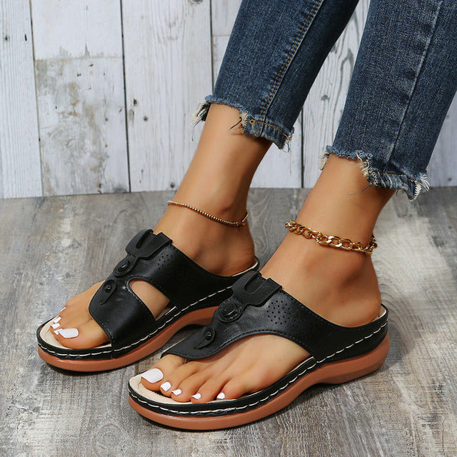 Levoire | Mules Confortables Compensées Noir