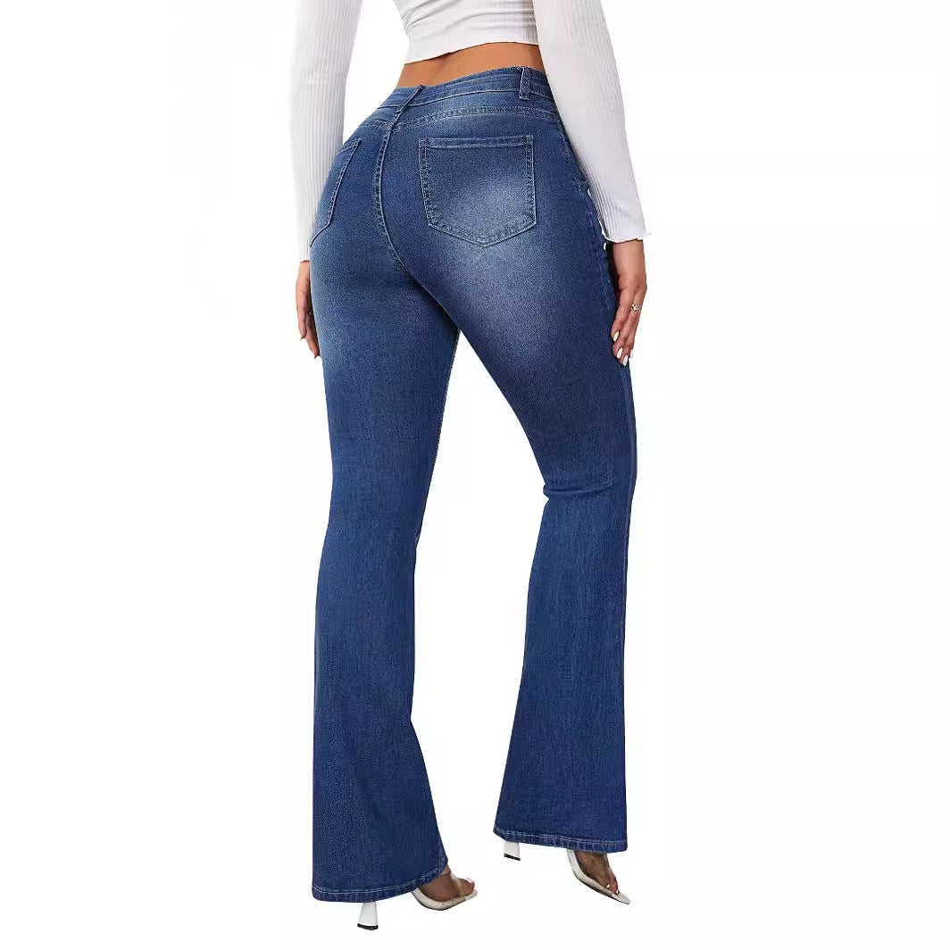 Jeans Bootcut Taille Haute Femme Levoire