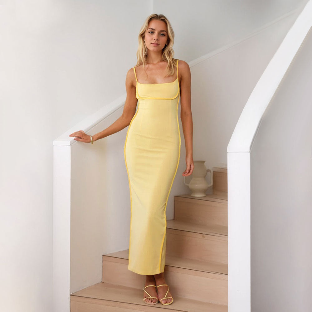 Robe Maxi Couture pour Femmes avec des Bretelles Élégantes et une Coupe Flatteuse pour la Silhouette Levoire