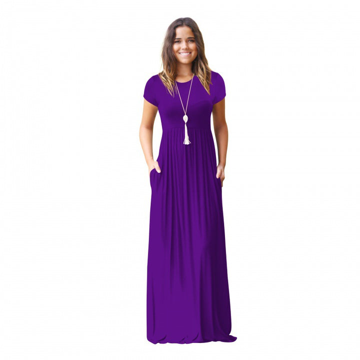 Robe maxi femme avec poches pratiques et coupe fluide à la mode Levoire