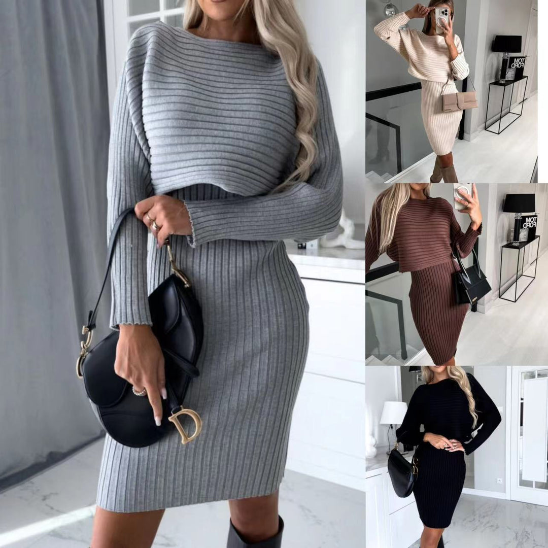 Robe tricotée pour femmes avec des côtes raffinées et une coupe surdimensionnée élégante Levoire