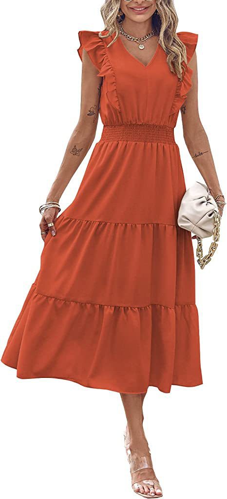 Robe à manches longues pour femmes avec manches bouffantes et jupe volumineuse Levoire