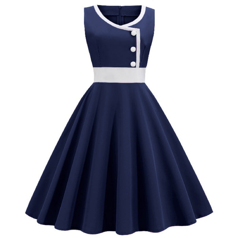 Robe swing femme avec une coupe A-line de haute qualité et des détails de boutons élégants Levoire