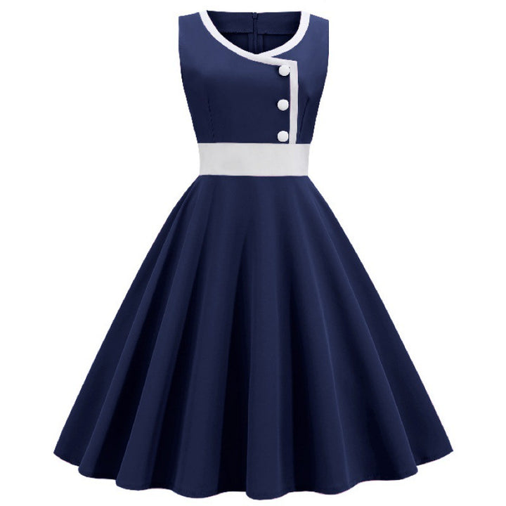 Robe swing femme avec une coupe A-line de haute qualité et des détails de boutons élégants Levoire