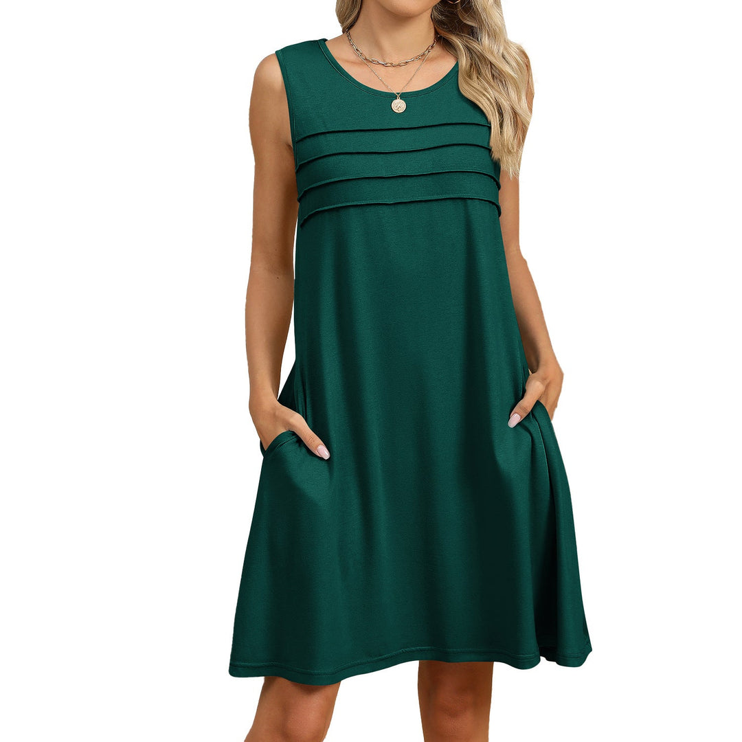 Levoire | Robe décontractée confortable avec détails de poche Vert foncé