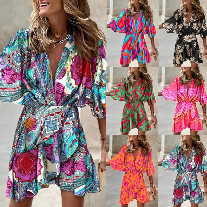 Levoire | Robe à encolure en V asymétrique tendance Grand inventaire, livraison le jour même