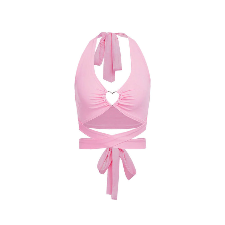 Haut de maillot de bain pour femme avec décolleté en forme de cœur et liens réglables Levoire