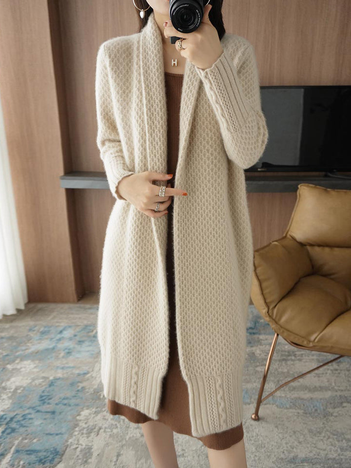 Cardigan pour femmes avec motif moderne en câble et devant ouvert Levoire
