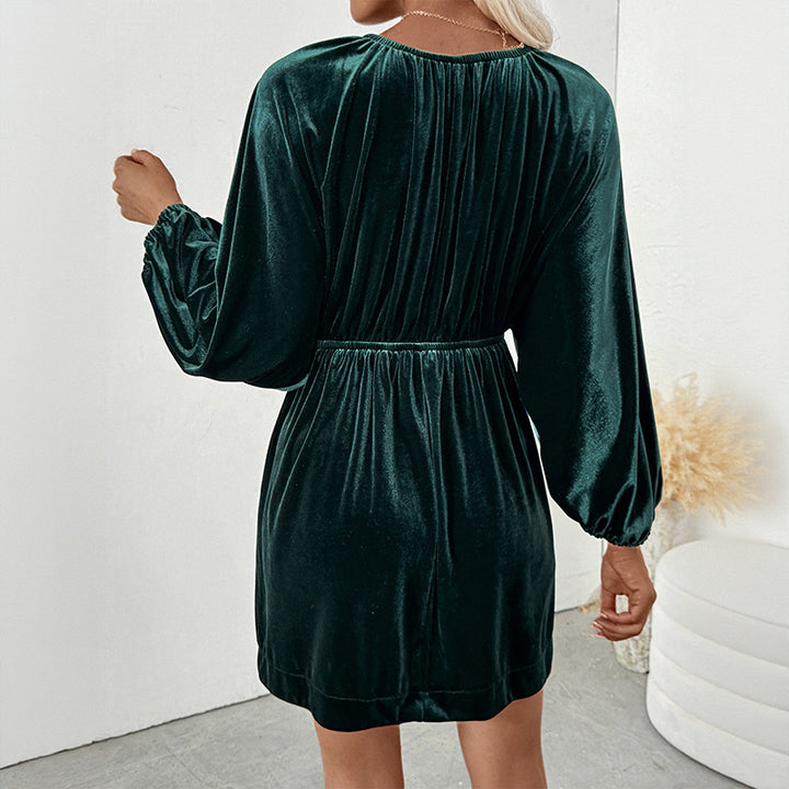 Robe enveloppante en velours pour femmes Levoire