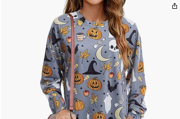 Chemise à manches longues pour femmes avec motif d'automne Levoire