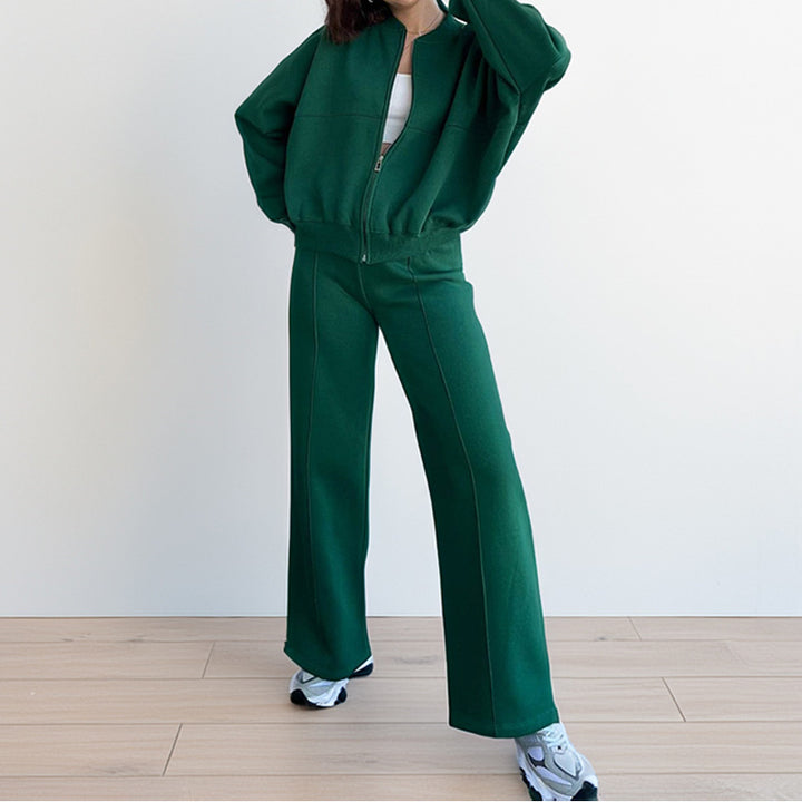 Ensemble sportif pour femmes avec fermeture éclair et jambes larges Levoire