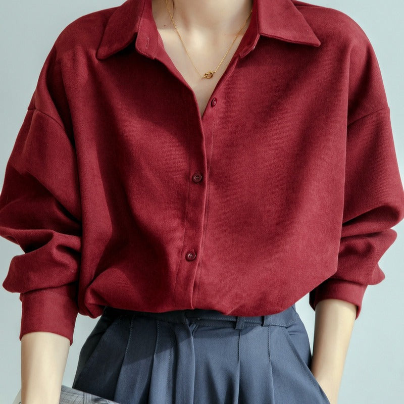 Blouse surdimensionnée pour femmes avec col élégant et coupe décontractée Levoire