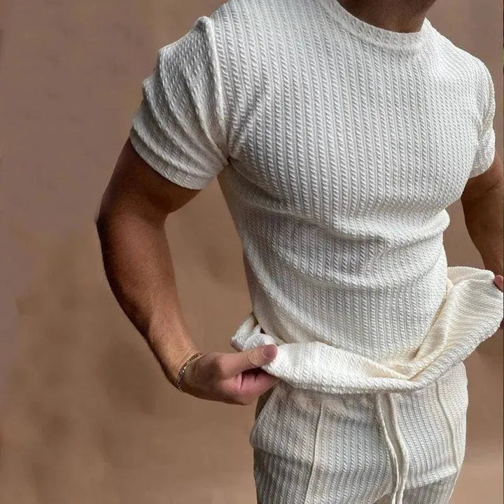 Levoire | Slim Fit Deux pièces Vêtements de loisirs Sport Ensembles à manches courtes et pantalons longueur cheville