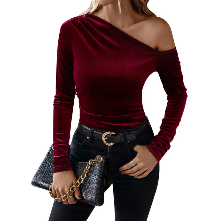 Body chic à une épaule pour femme en velours Levoire