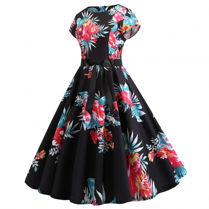 Robe midi femme avec design floral et coupe ajustée Levoire