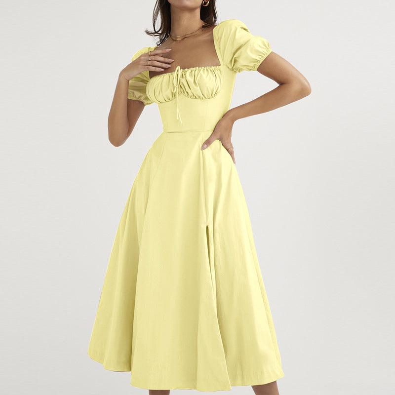 Robe maxi femme avec design off-the-shoulder et manches bouffantes volumineuses Levoire