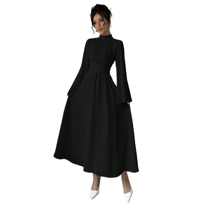 Robe maxi élégante pour femme avec manches fluides et col haut Levoire