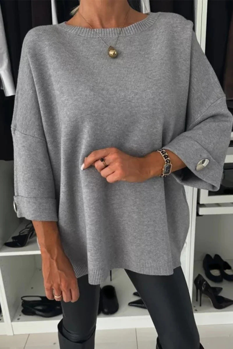 Pull oversized élégant pour femmes avec des détails de boutons raffinés Levoire