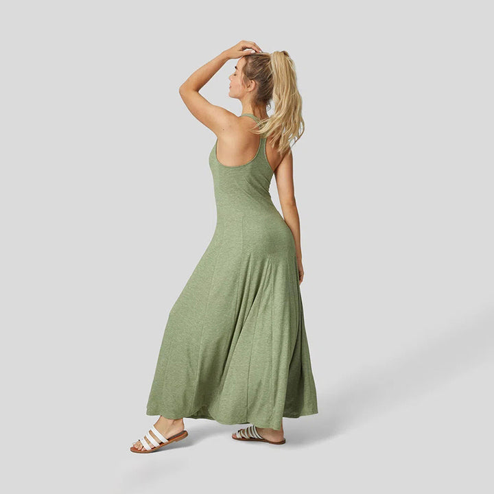Robe maxi pour femmes avec coupe fluide et élégant col rond Levoire