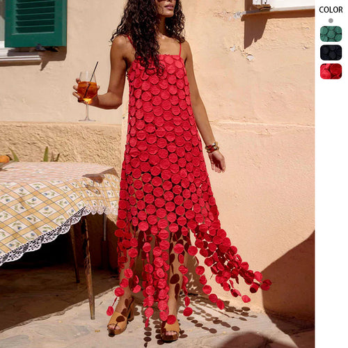 Robe maxi pour femmes avec un élément circulaire unique et une coupe fluide Levoire