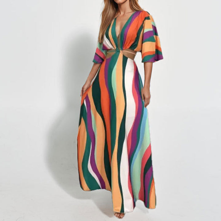 Robe maxi pour femmes avec des motifs élégants en vagues Levoire